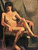 Figure seated left