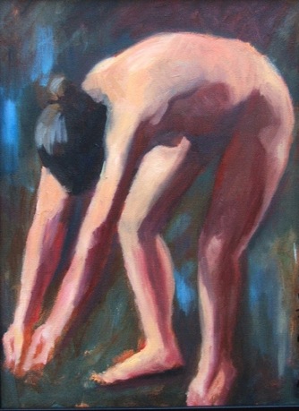 crouching nude